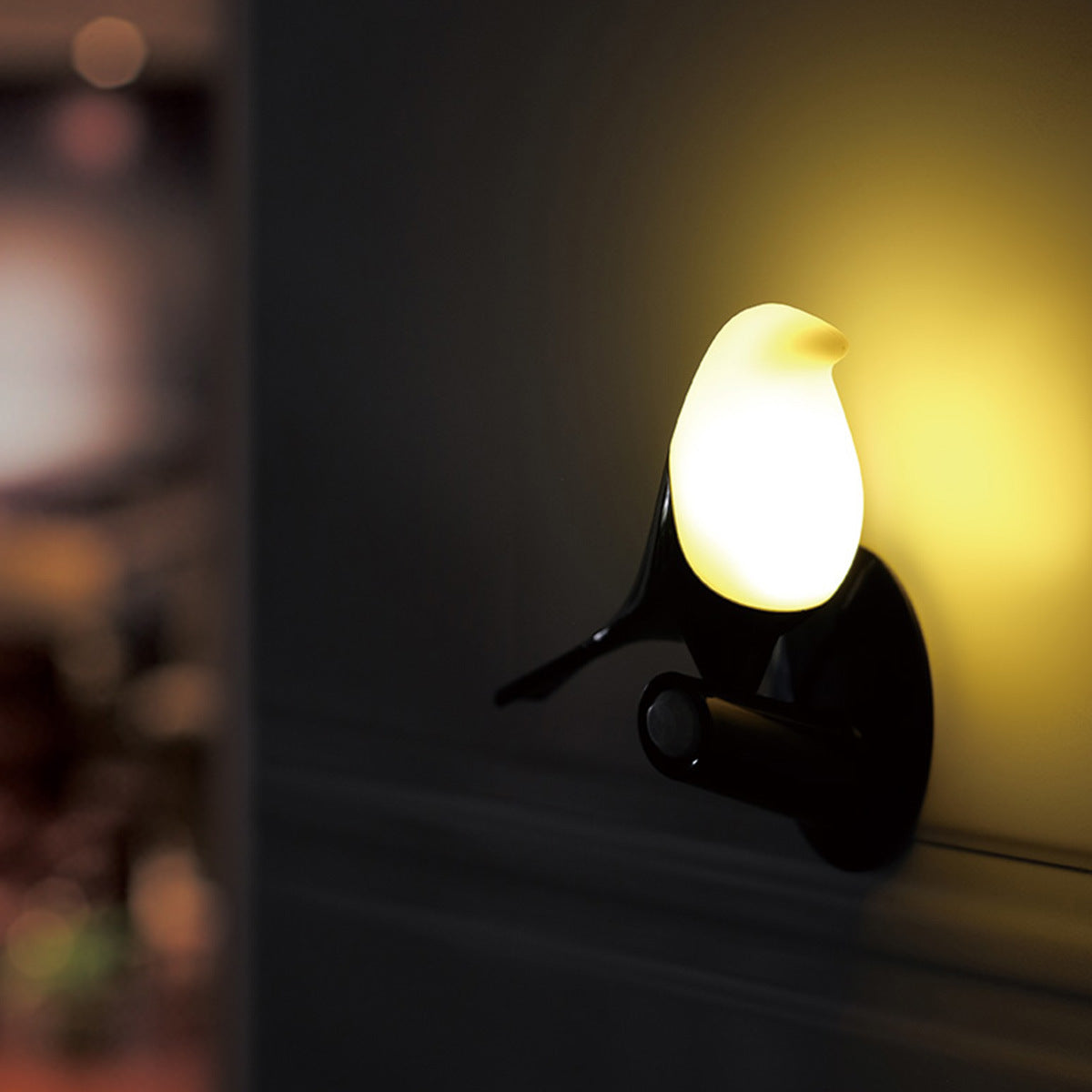 Mini Bird LED Charging Night Light in the wall