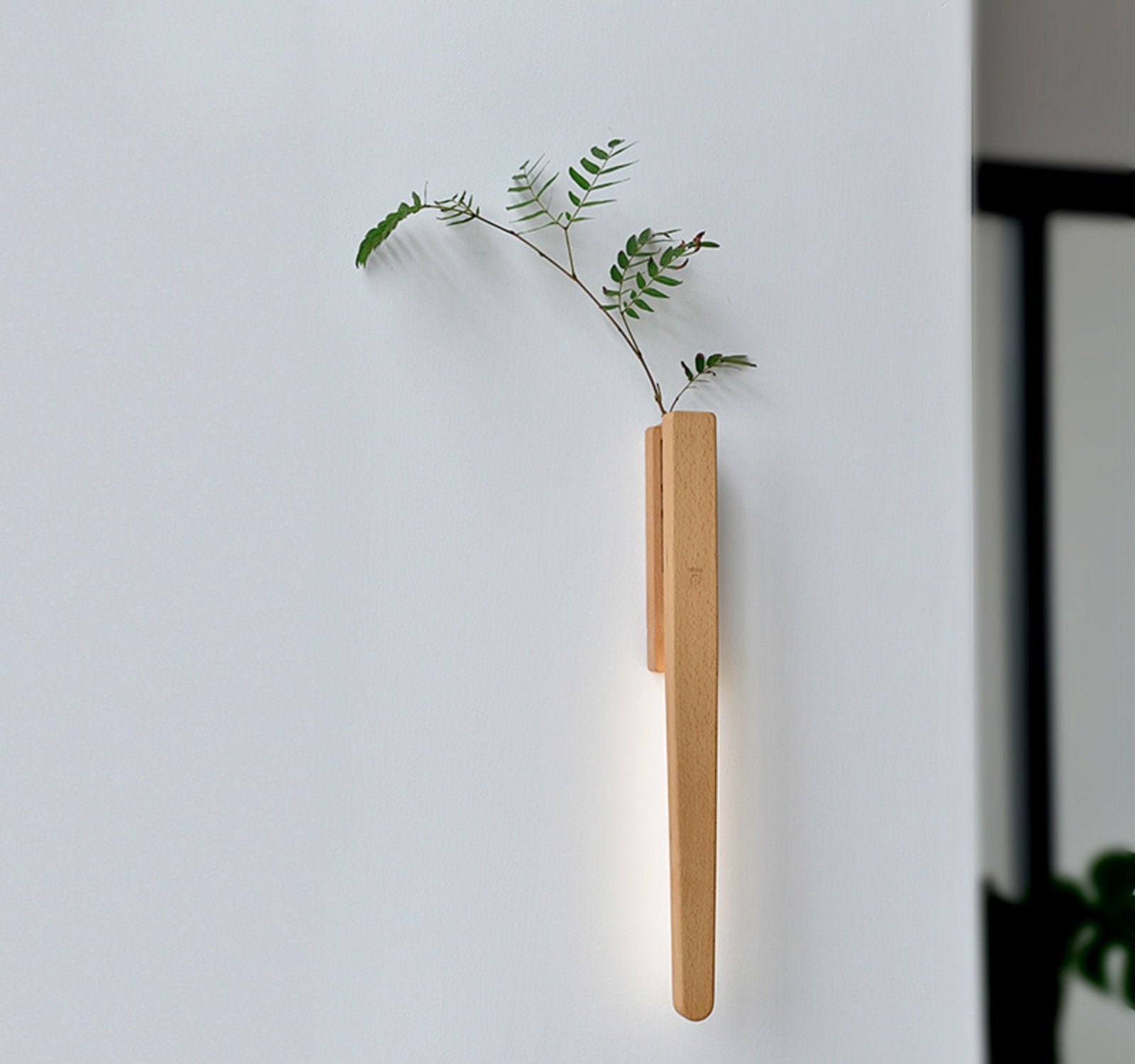 wooden lamp or wall lamp with mini size which arranging plants