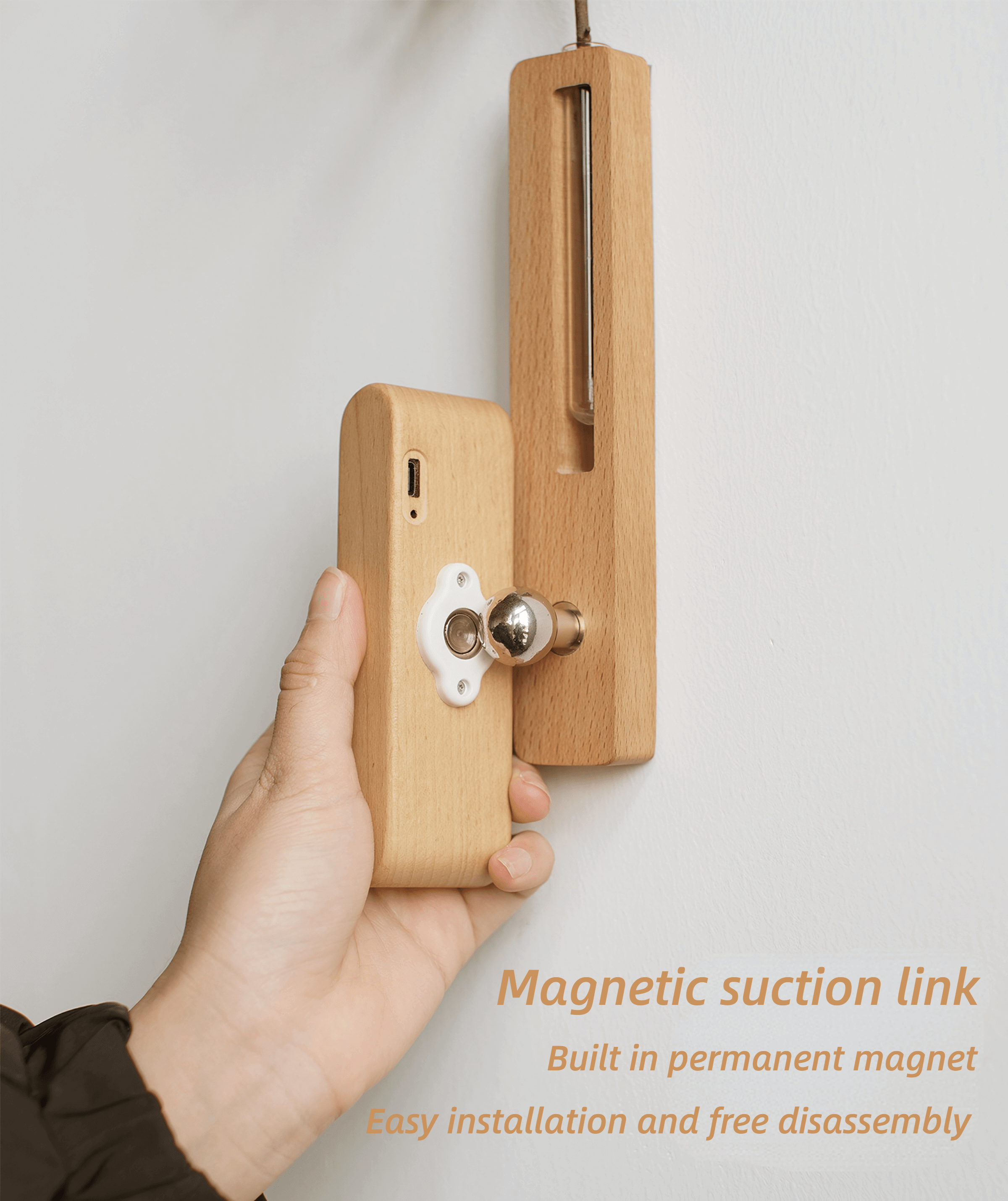 mini wooden lamp can magnetic suction link